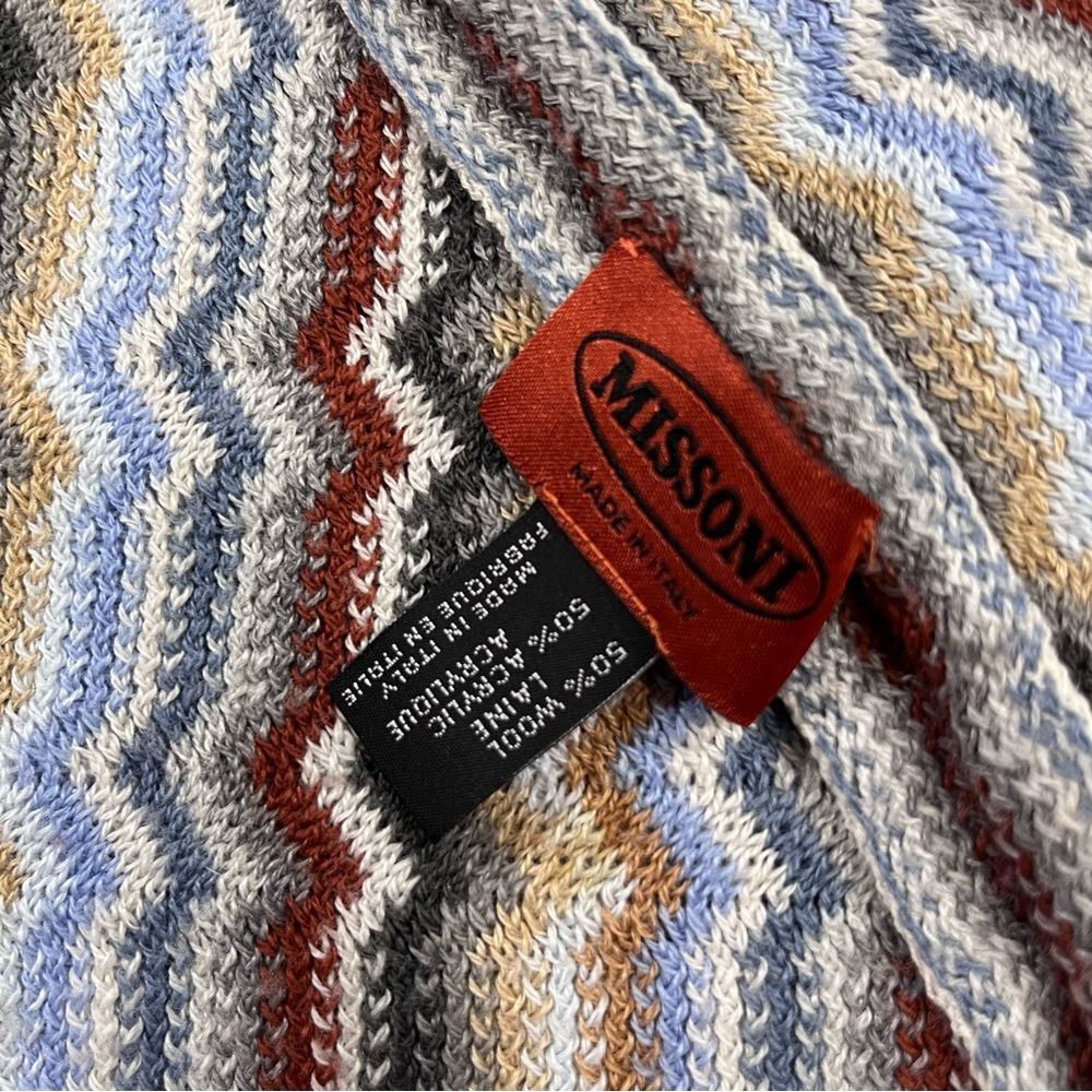 Missoni Wool Blend Zigzag Patterned Classic Scarf… - image 5
